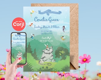 Invitación de cumpleaños de hadas: descarga instantánea editable. Edita con Corjl.