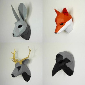 Woodland Trophy Mask Collection - Download, Print and Build