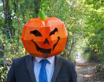 Pumpkin, Papercraft Mask Template