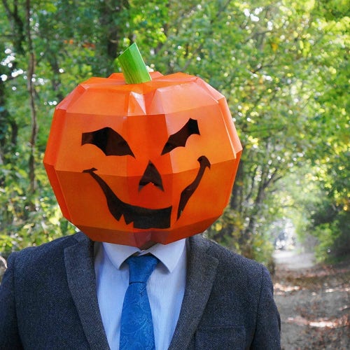 Pumpkin Papercraft Mask Template image picture