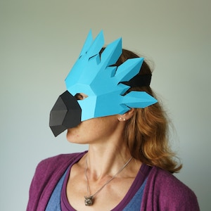 Perroquet, modèle de masque Papercraft