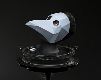 Plague Doctor, 3D Papercraft Mask Template, Low Poly Paper Mask, Unique Halloween Costume, Animal Mask, Cosplay PDF Pattern