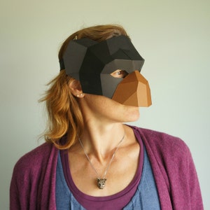 Chimp Papercraft Mask Template, Low Poly Paper Mask, Unique Halloween Costume, Animal Mask, PDF Pattern