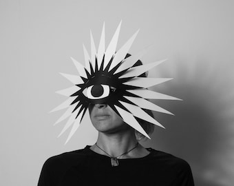 All Seeing Eye 3D Papercraft Mask Template, Paper Mask, Unique Halloween Costume, PDF Pattern