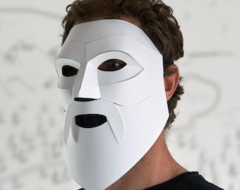 Wizard Paper Theatrical Mask Template: DIY Papercraft Mask (PDF Pattern)