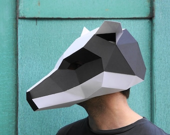 Badger, Papercraft Mask Template
