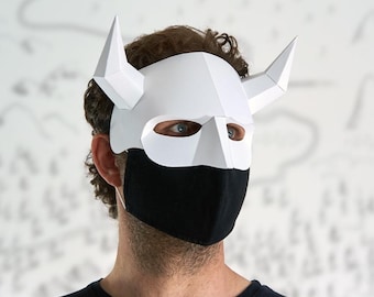 Giant, Ogre, Oni or Demon Mask: DIY Papercraft Mask Template (PDF Pattern)