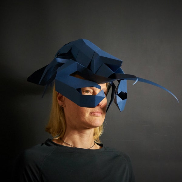 Lobster Headdress: 3D Papercraft Mask Template (PDF Pattern)
