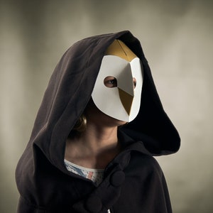 Children&#39;s Barn Owl Papercraft Mask Template, 3D Paper Mask, Unique Homemade DIY Costume, Animal Cosplay PDF Pattern