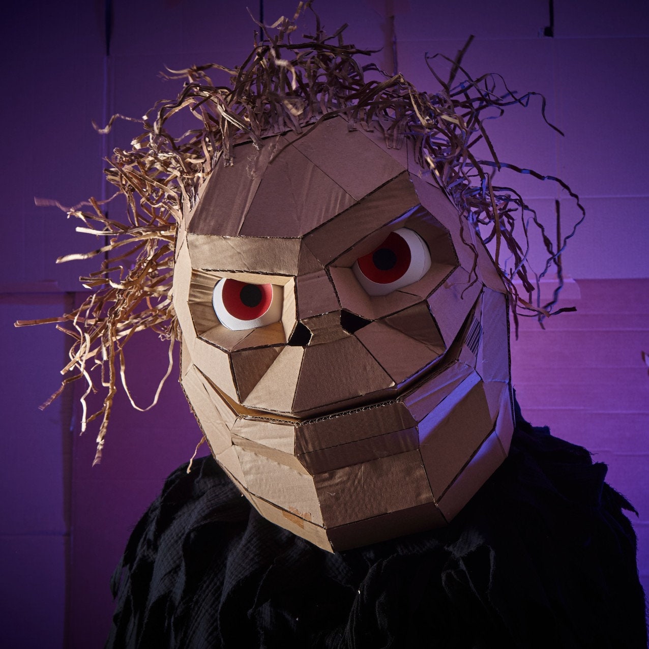 Low Poly Monster Mask, DIY Papercraft Halloween Costume (PDF