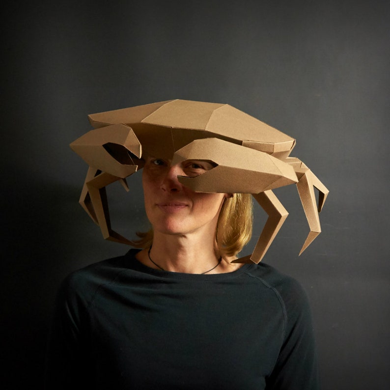 Crab Hat, Papercraft Mask Template imagem 1