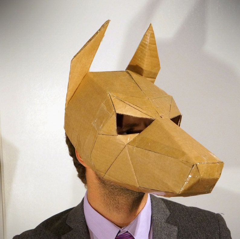 Doberman Dog Mask make your own mask from digital PDF and Etsy