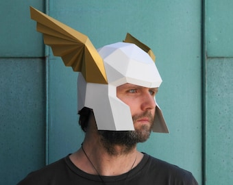 Winged Herald's Helmet, Papercraft Template