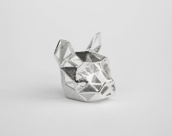 SILVER CAT PENDANT, Sterling Silver, Unique Minimalist Geometric Design, Low Poly Modern Jewellery