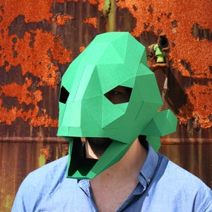 Fish Papercraft Mask Template, Low Poly Paper Mask, Unique Halloween Costume, Animal Mask, Cosplay PDF Pattern image 2