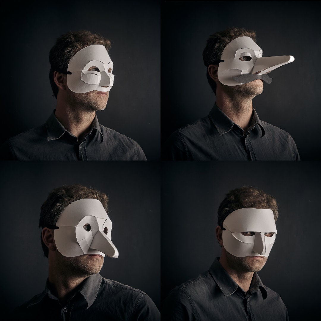 Blank Drama Male Mask Set of Five