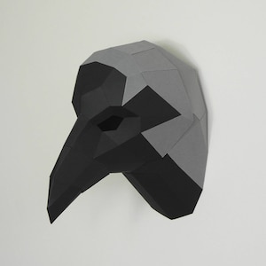 Crow Trophy Mask, Papercraft Mask Template