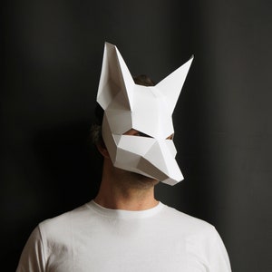Jackal, Oryx, Owl, White Rabbit 3D Papercraft Mask Template, Low Poly Paper Mask, Unique Halloween Costume, Animal Mask, Cosplay PDF Pattern image 2