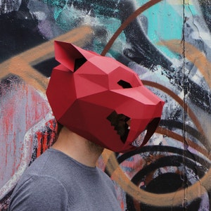 Tigre à dents de sabre, modèle de masque Papercraft