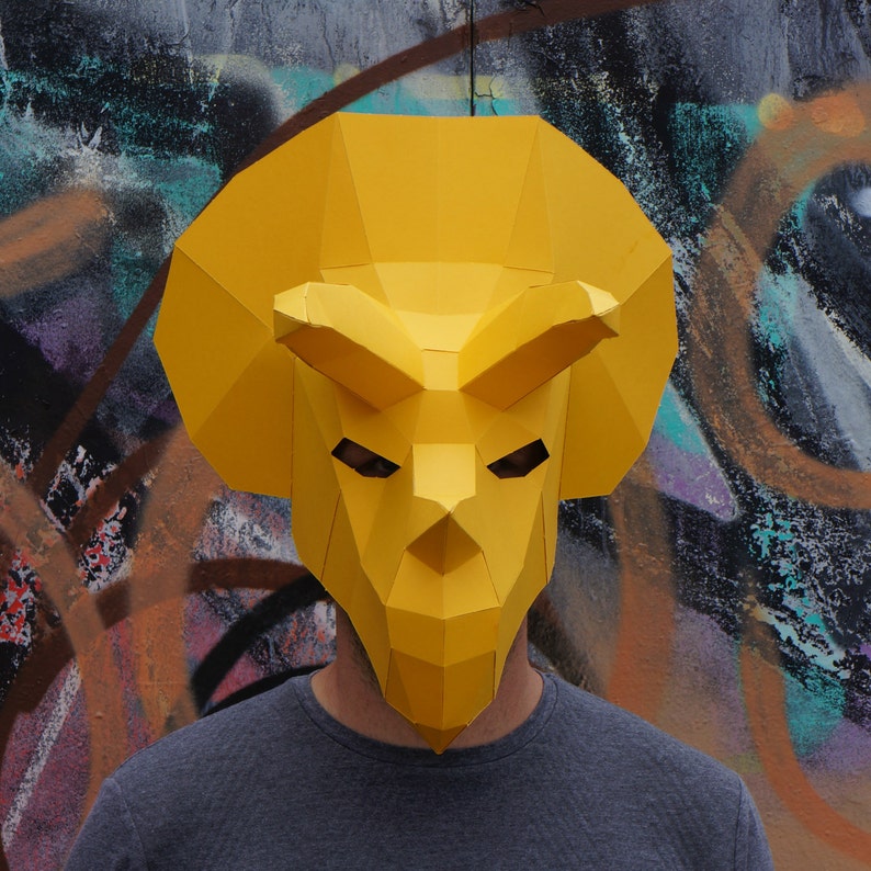 Triceratops Dinosaur Mask make your own polygon mask Etsy