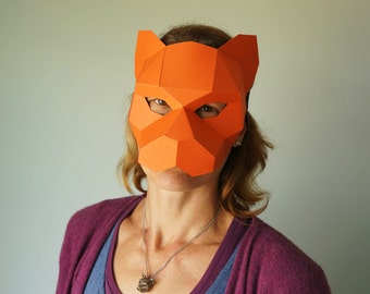 Tiger Half Mask, Papercraft Mask Template