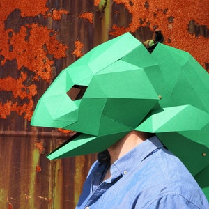 Fish Papercraft Mask Template, Low Poly Paper Mask, Unique Halloween Costume, Animal Mask, Cosplay PDF Pattern image 3