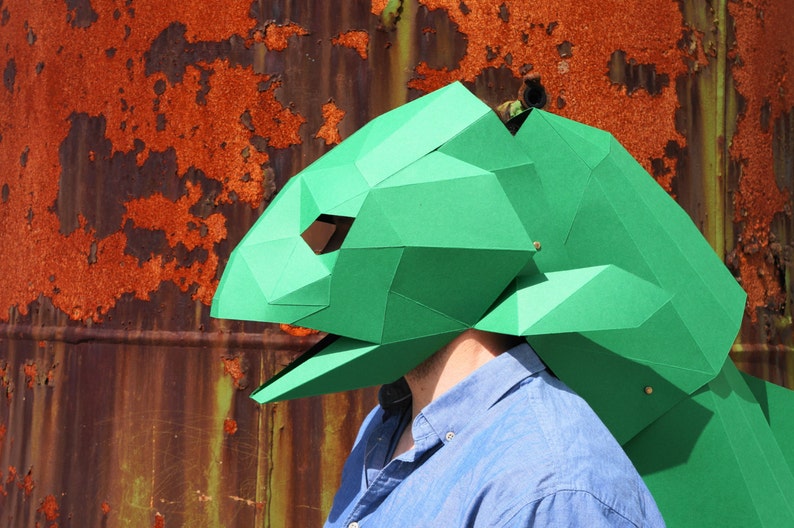 Fish Papercraft Mask Template, Low Poly Paper Mask, Unique Halloween Costume, Animal Mask, Cosplay PDF Pattern image 3