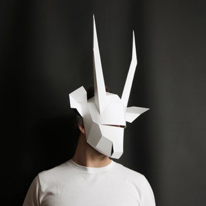 Jackal, Oryx, Owl, White Rabbit 3D Papercraft Mask Template, Low Poly Paper Mask, Unique Halloween Costume, Animal Mask, Cosplay PDF Pattern image 4