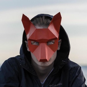 Fox Mask | 3D Papercraft Costume Template | Festival & Halloween DIY Mask (PDF Pattern)