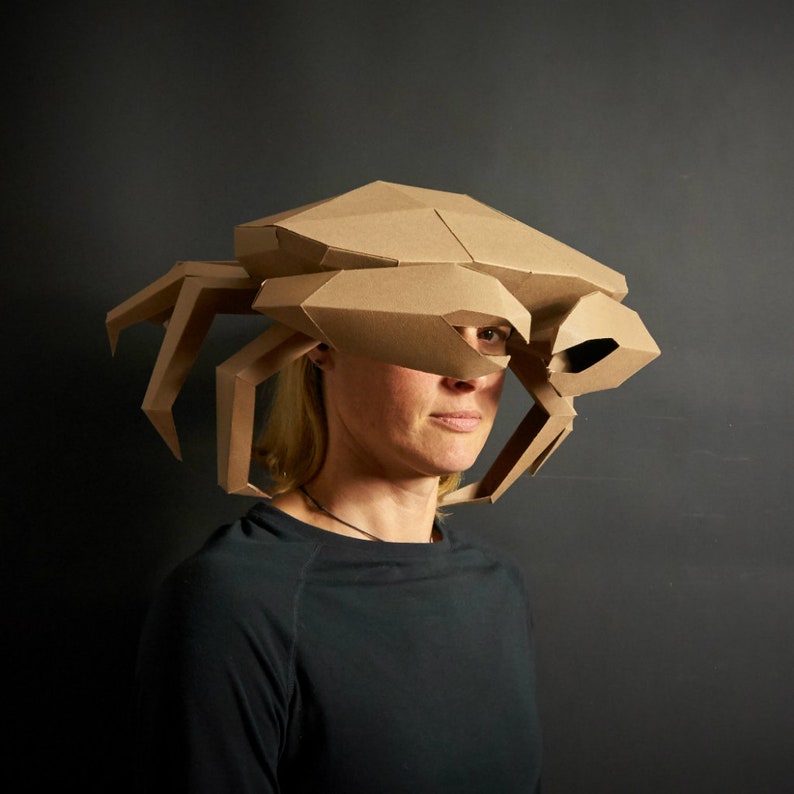 Crab Hat, Papercraft Mask Template imagem 2