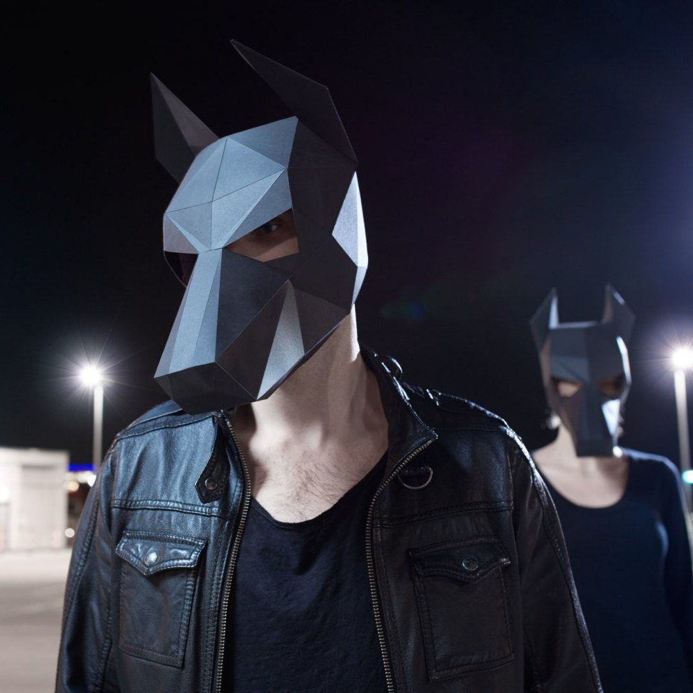 Doberman Halloween Costumes 2022 Doberman Papercraft Mask Template 3d Low Poly Paper Mask Etsy India