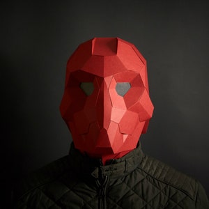 SciFi Papercraft Robot Helmet, 3D Papercraft Mask Template, Low Poly Paper Mask, Unique Homemade DIY Halloween Costume, Cosplay PDF Pattern