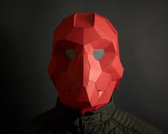 SciFi Papercraft Robot Helmet, 3D Papercraft Mask Template, Low Poly Paper Mask, Unique Homemade DIY Halloween Costume, Cosplay PDF Pattern