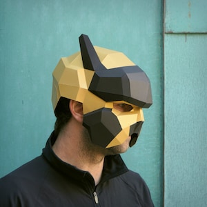 Pilotenhelm, papieren maskersjabloon