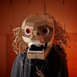 Monster Mask II, LowPoly 3D Papercraft Demon Mask Template, Unique original DIY Halloween Costume, Cosplay PDF Pattern