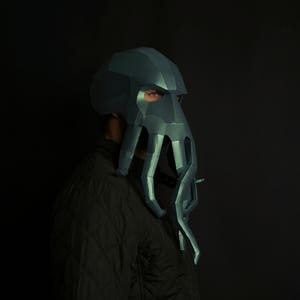 Cthulhu, Kraken, Kraken, 3D Papercraft Maskenvorlage, Lovecraft Papiermaske, Einzigartiges Halloween-Kostüm, Cosplay-Muster, PDF-Muster