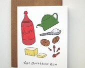 Hot Buttered Rum  - Illustrated Holiday Cocktail Notecard