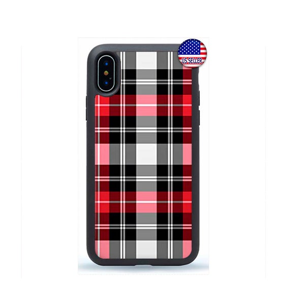 Plaid iPhone Case, Red Plaid Phone Case,Gift,Red Tartan for iPhone 15 14 13 12 Max Mini pro Max 11 XR Plus X Max SE, iPod Touch 7 6