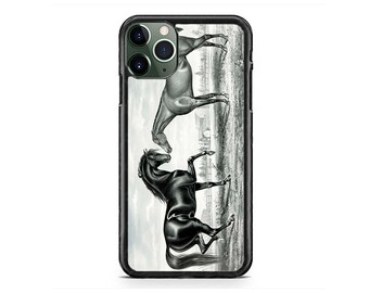 Cute Horse Horses Wild Animal Design Hard Rubber TPU Case Cover for iPhone 17 16 15 14 13 Max Mini pro Max 12 Plus X Max, iPod Touch 7 6
