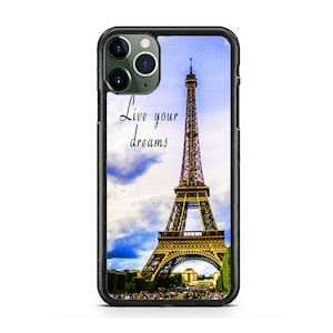 Paris Eiffel Tower France Quote Hard Rubber TPU Slim Case Cover for iPhone 16 15 14 13 12 Max Mini pro Max 11 Plus X Max, iPod Touch 7 6