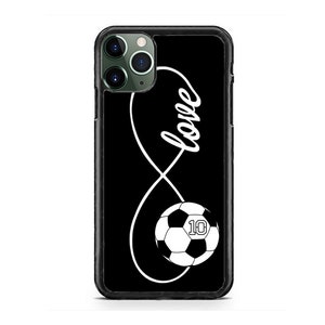 Cute Personalized Number Phone case Love Soccer Player Case for iPhone 16 15 14 13 12 Max Mini pro Max 11 Plus X Max, iPod Touch 7 6