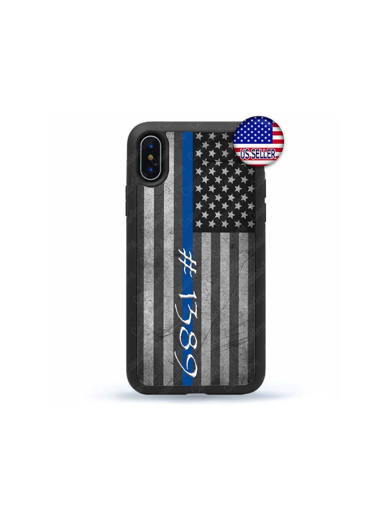 Custom Thin Blue line iPhone Case,Police Flag Phone Case Cover, iPhone 13 Max 12 Mini 11 Pro XR 8 7  Plus X  Max SE, iPod Touch 7 6 