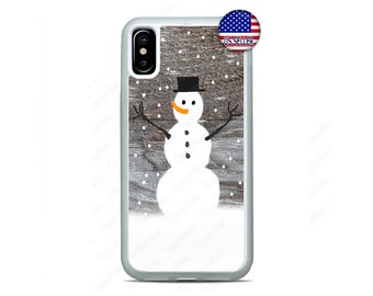 スノーマン iPhone ケース、クリスマス、Let it Snow カバー、iPhone
