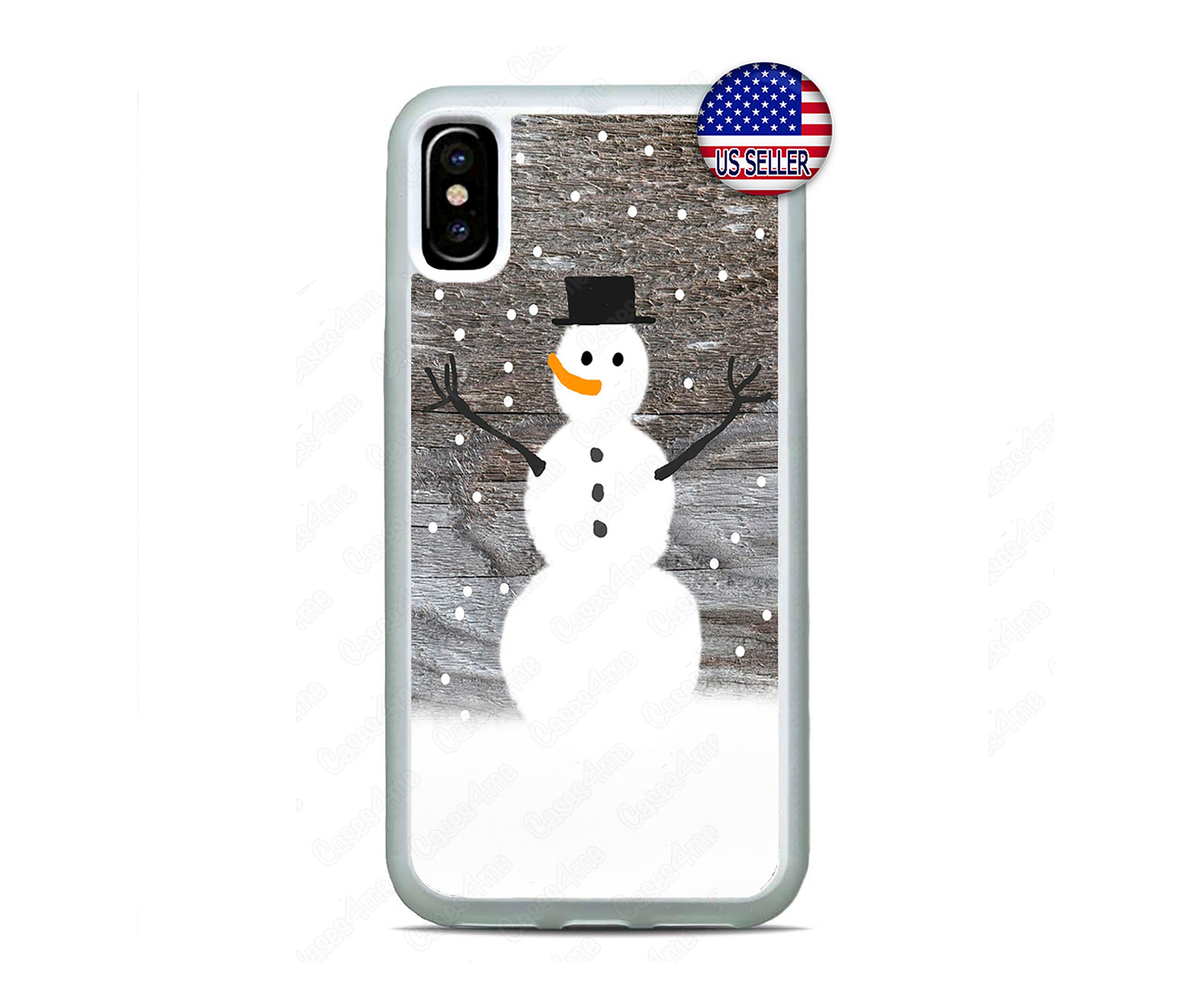 スノーマン iPhone ケース、クリスマス、Let it Snow カバー、iPhone