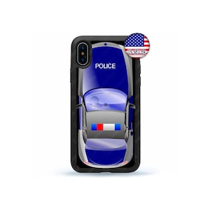 Police Car Phone Case, Blue Line Funny Design Case Cover for iPhone 15 14 13 12 Max Mini pro Max 11 XR Plus X Max SE, iPod Touch 7 6 image 1