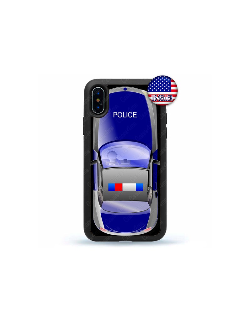 Police Car Phone Case, Blue Line Funny Design Case Cover for iPhone 15 14 13 12 Max Mini pro Max 11 XR Plus X Max SE, iPod Touch 7 6 image 1