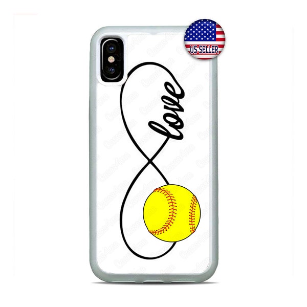 Softball Infinity Love Forever Hard Rubber TPU Slim Case Cover for iPhone 15 14 13 12 Max Mini pro Max 11 XR Plus X Max SE, iPod Touch 7 6