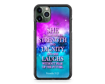 proverbs 31 25 Phone case,Christian iPhone Case, Bible Verse Case, iPhone 17 16 15 14 13 Max Mini pro Max 12 Plus X Max, iPod Touch 7 6