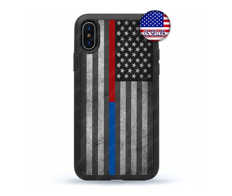 Thin Blue Red Line ,US Flag,Police Firefighter Case Cover for iPhone 13 Max 12 Mini 11 Pro XR 8 7  Plus X  Max SE, iPod Touch 7 6 