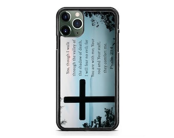 New Cross Christian Bible Verse Pattern Hard Rubber Case Cover for iPhone 17 16 15 14 13 Max Mini pro Max 12 Plus X Max, iPod Touch 7 6